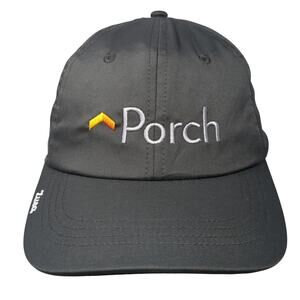 Porch Strapback Baseball Cap Gray One Size Adjustable Embroidered 6 Panel Zusa